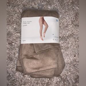 a new day Faux-Suede Leggings in Taupe